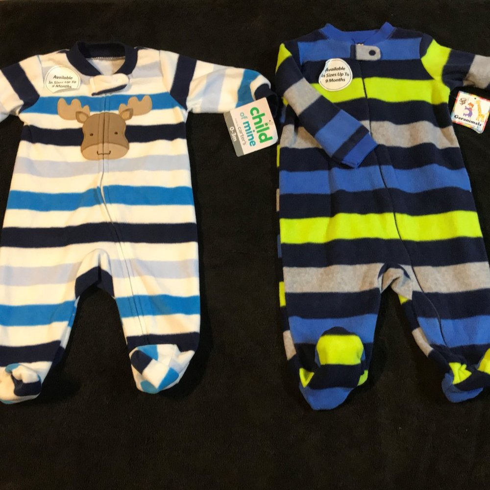 .Two Boy's Onsie PJ's.  (NEW)